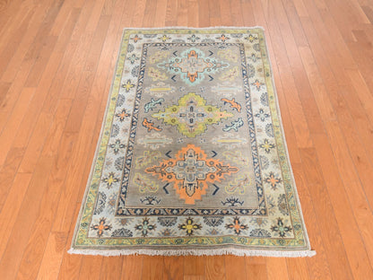 Kazak Kazak hand-knotted wool rug in Gray, 3'3" x 5', SKU O078918 (view 2)