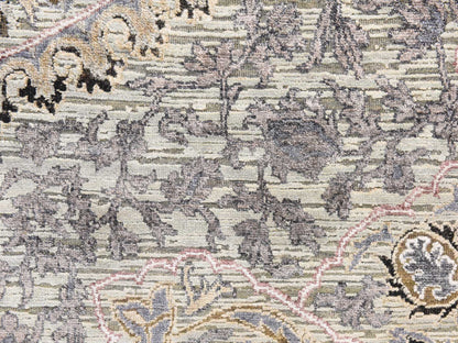Transitional hand-knotted silk rug in Green, 3' x 5'3", SKU O078919 (view 3)