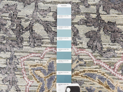 Transitional hand-knotted silk rug in Green, 3' x 5'3", SKU O078919 (view 4)