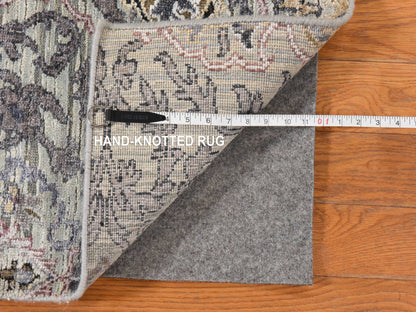 Transitional hand-knotted silk rug in Green, 3' x 5'3", SKU O078919 (view 5)