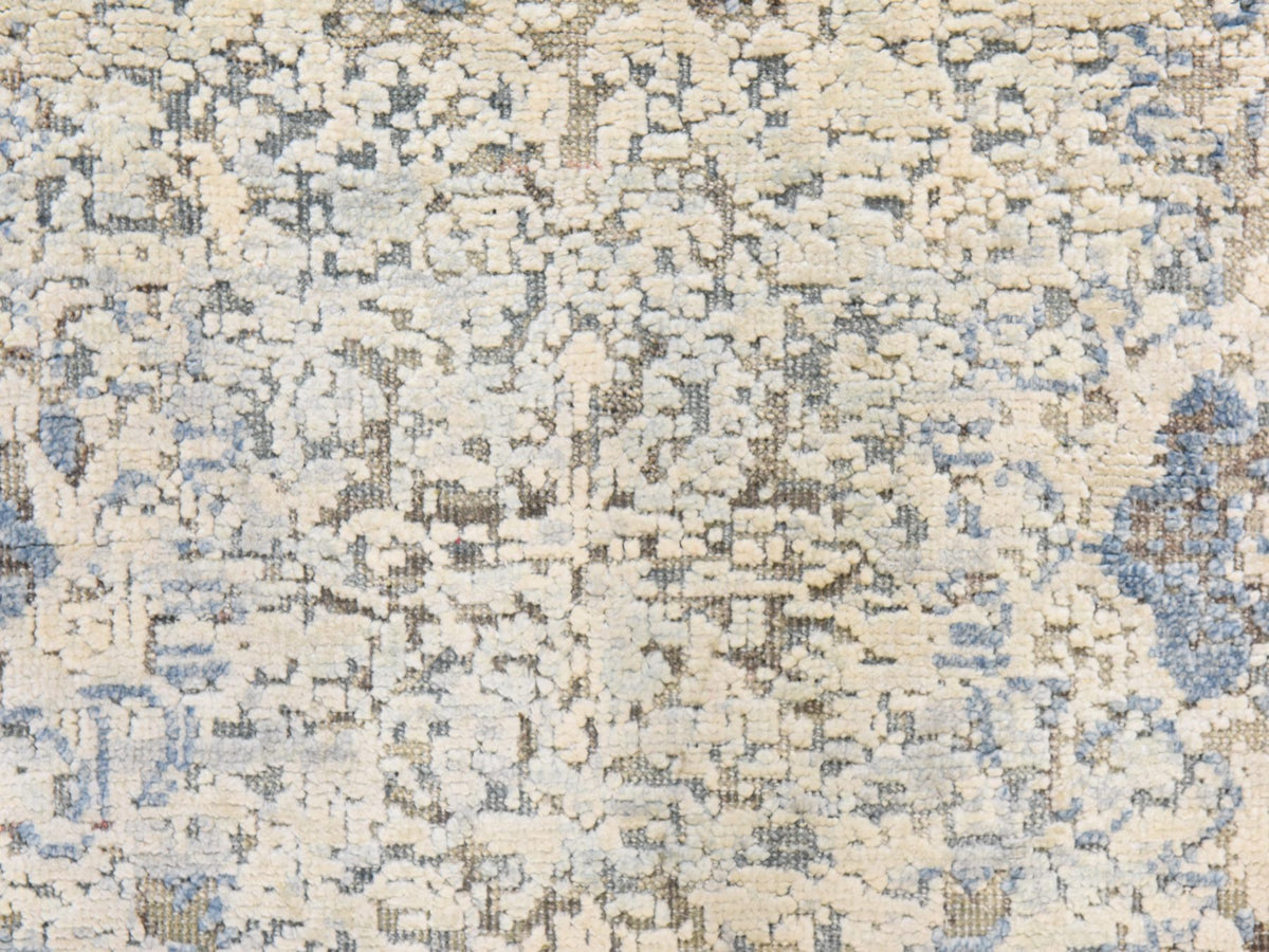 Oushak Transitional hand-knotted wool/silk runner in Ivory, 2'6" x 6', SKU O078921 (view 3)