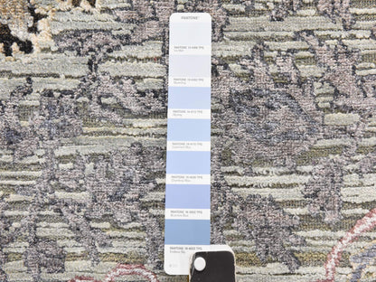 Transitional hand-knotted silk rug in Green, 3' x 5'3", SKU O078923 (view 4)