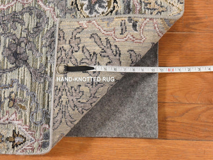 Transitional hand-knotted silk rug in Green, 3' x 5'3", SKU O078923 (view 5)