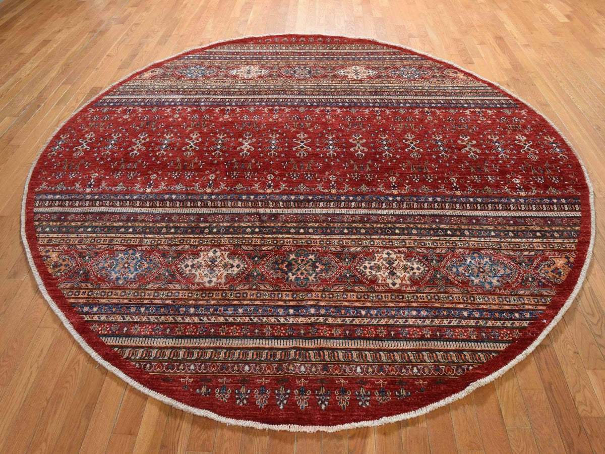 Kazak Kazak hand-knotted wool rug in Red, 9'7" x 9'7", SKU O078925 (view 2)