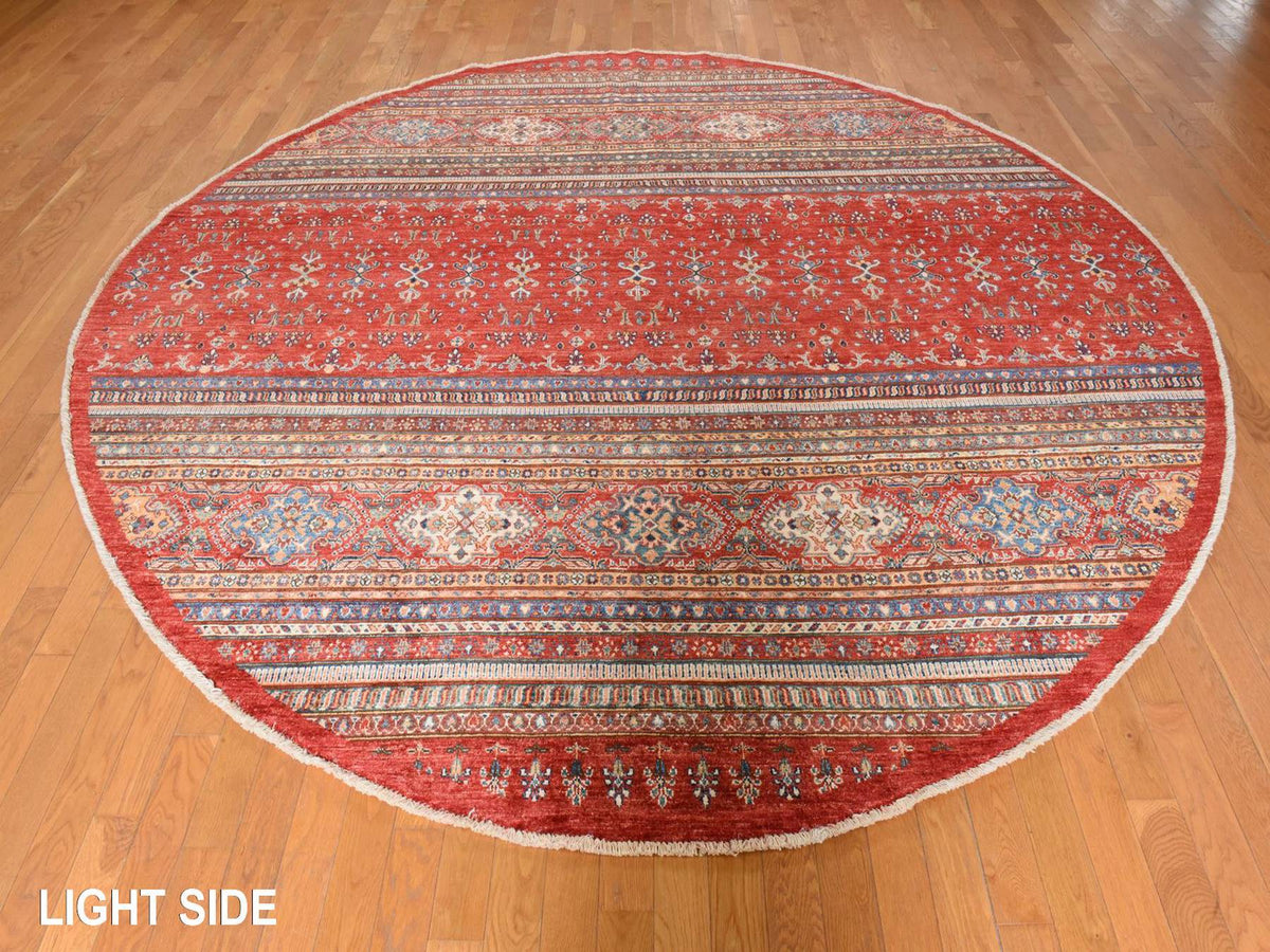 Kazak Kazak hand-knotted wool rug in Red, 9'7" x 9'7", SKU O078925 (view 3)