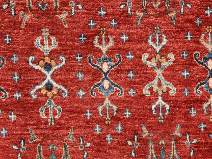 Kazak Kazak hand-knotted wool rug in Red, 9'7" x 9'7", SKU O078925 (view 4)