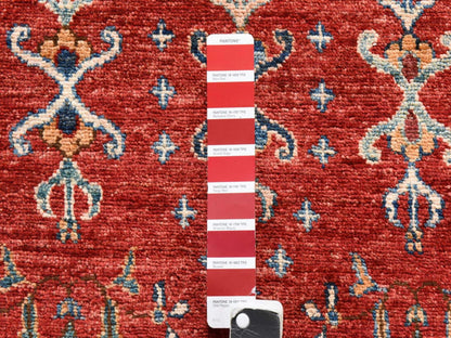 Kazak Kazak hand-knotted wool rug in Red, 9'7" x 9'7", SKU O078925 (view 5)