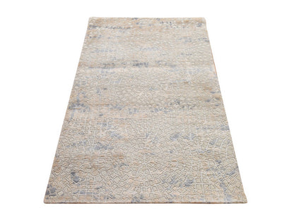 Modern / Contemporary hand-knotted wool/silk rug in Beige, 3' x 5', SKU O078926