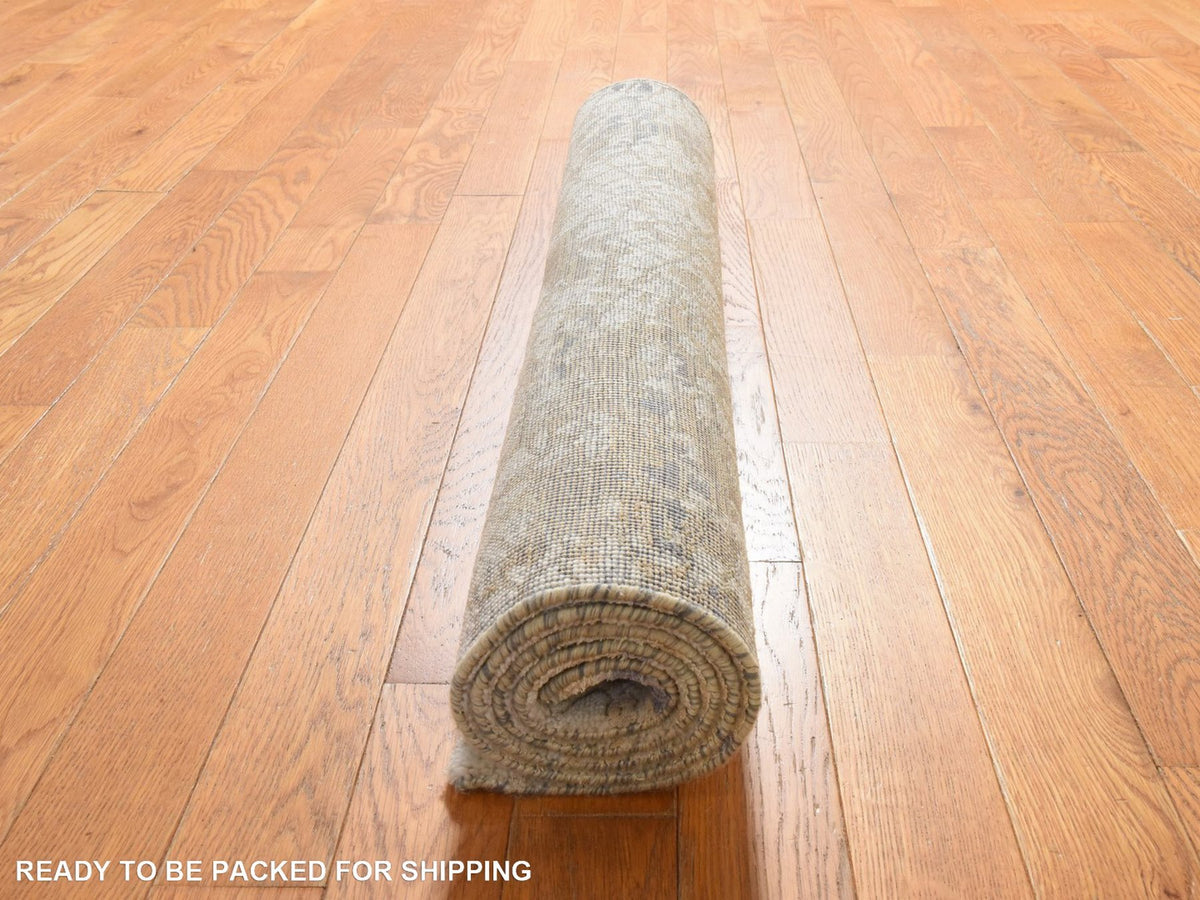 Modern / Contemporary hand-knotted wool/silk rug in Beige, 3' x 5', SKU O078926 (view 7)