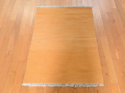 Kilim Flatweave hand-knotted wool rug in Orange, 2'8" x 3'8", SKU O078927 (view 2)