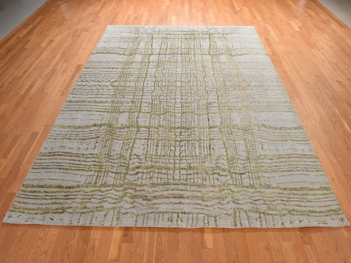 Maharaja hand-knotted wool/silk rug in Gray, 9' x 11'7", SKU O078928 (view 2)