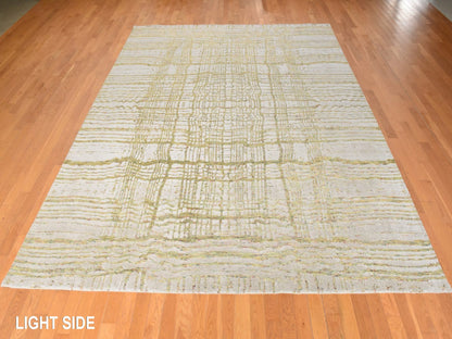 Maharaja hand-knotted wool/silk rug in Gray, 9' x 11'7", SKU O078928 (view 3)