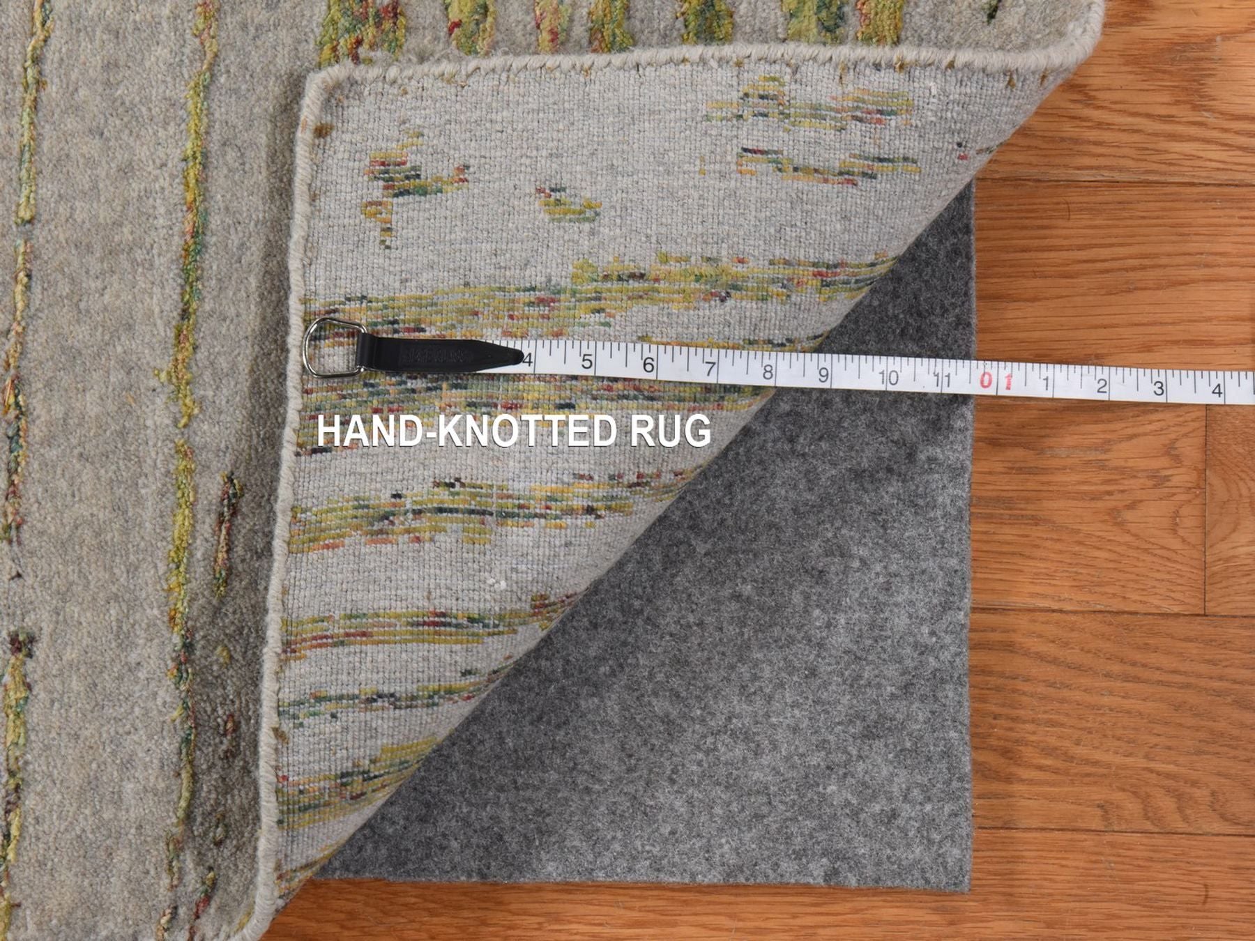 Maharaja hand-knotted wool/silk rug in Gray, 9' x 11'7", SKU O078928 (view 7)