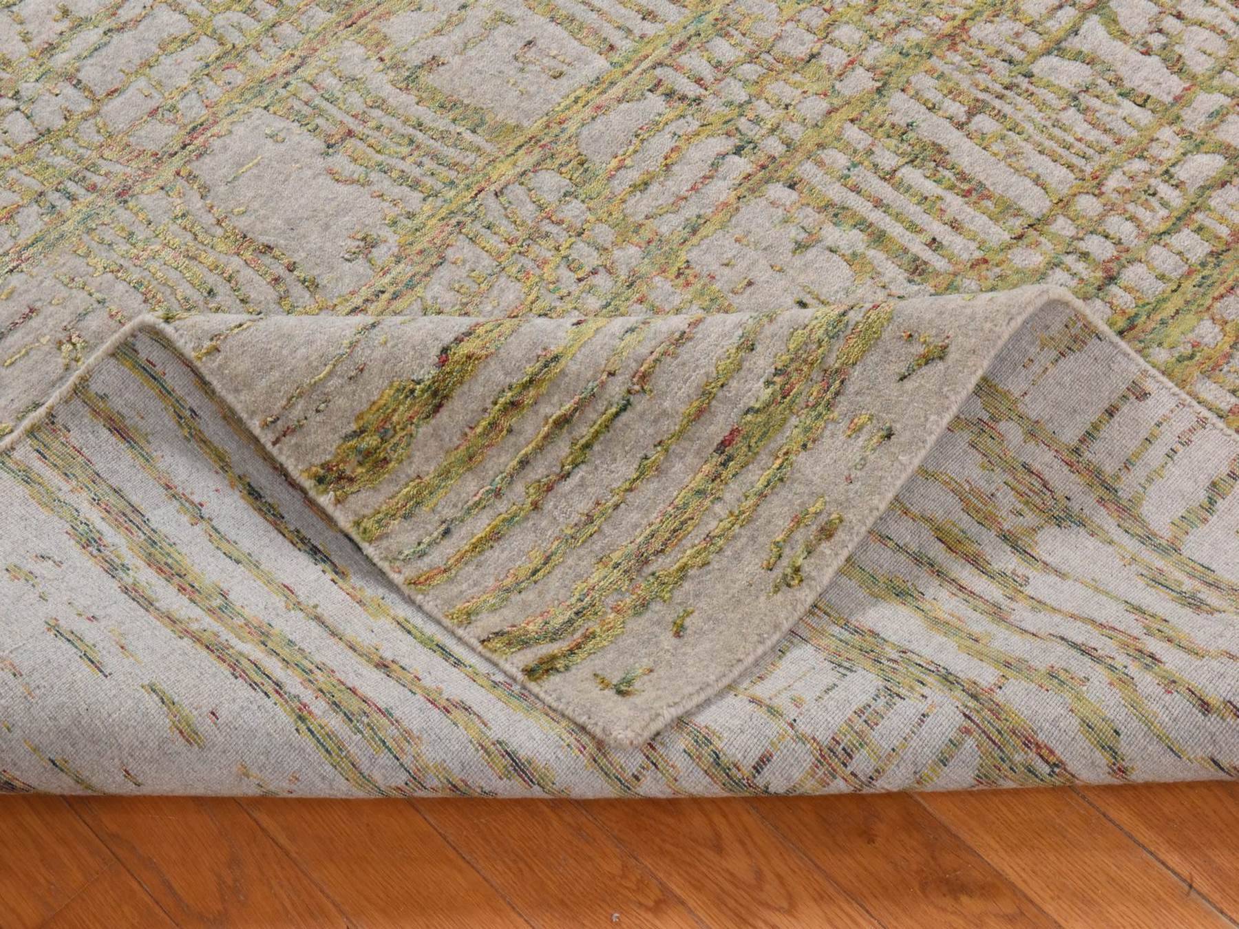 Maharaja hand-knotted wool/silk rug in Gray, 9' x 11'7", SKU O078928 (view 8)