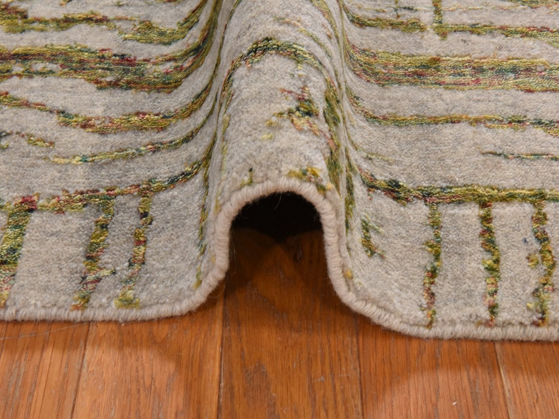 Maharaja hand-knotted wool/silk rug in Gray, 9' x 11'7", SKU O078928 (view 9)