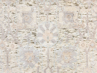 Tabriz Transitional hand-knotted silk runner in Ivory, 2'6" x 6'2", SKU O078929 (view 3)