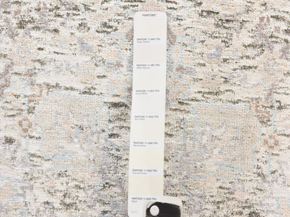 Tabriz Transitional hand-knotted silk runner in Ivory, 2'6" x 6'2", SKU O078929 (view 4)