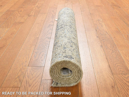 Tabriz Transitional hand-knotted silk runner in Ivory, 2'6" x 6'2", SKU O078929 (view 7)
