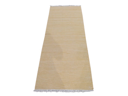 Kilim Flatweave hand-knotted wool runner in Brown, 2'6" x 6'3", SKU O078930