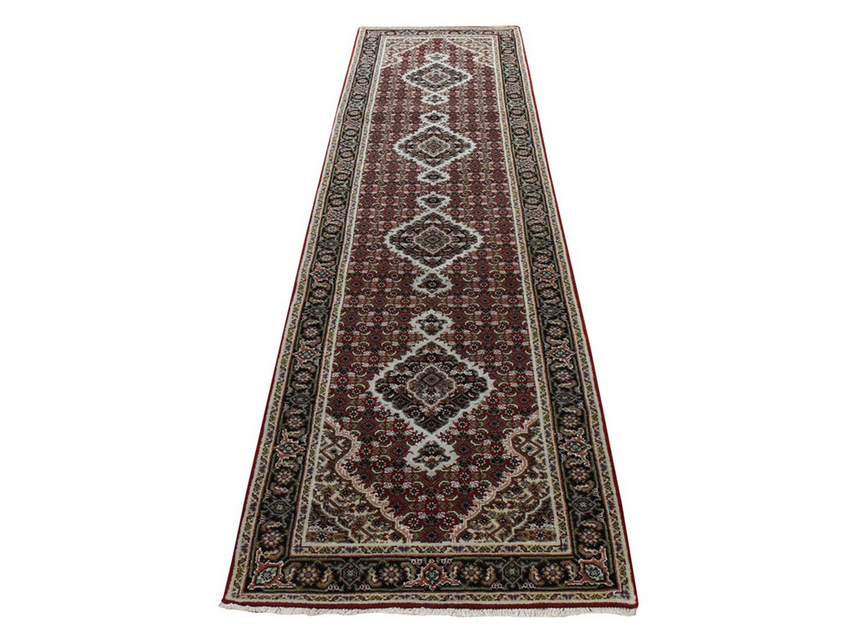 Tabriz hand-knotted wool runner in Red, 2'8" x 10'1", SKU O078931