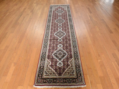 Tabriz hand-knotted wool runner in Red, 2'8" x 10'1", SKU O078931 (view 2)