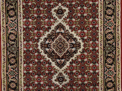 Tabriz hand-knotted wool runner in Red, 2'8" x 10'1", SKU O078931 (view 3)