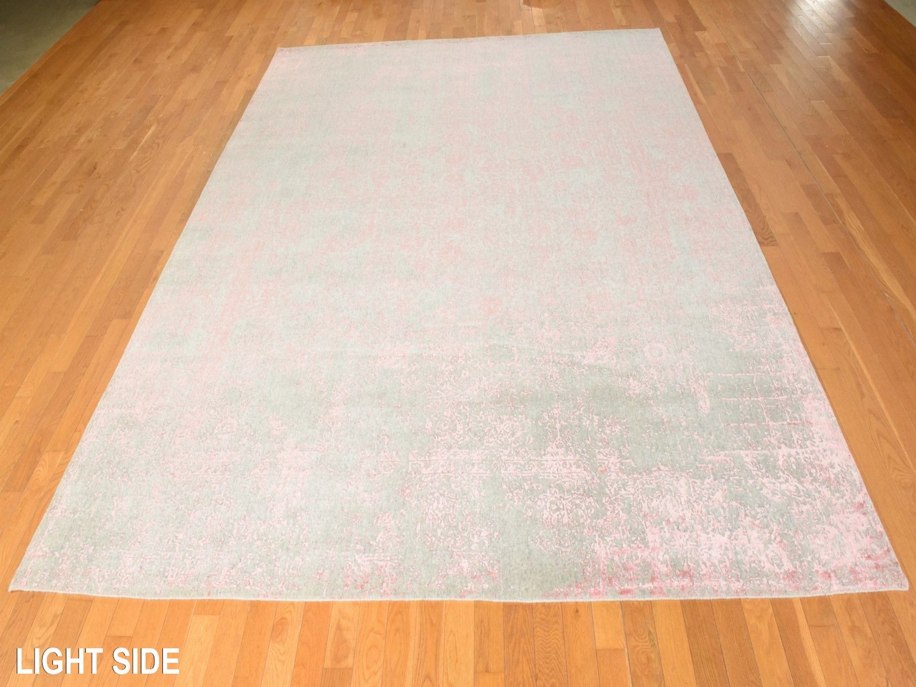 Transitional Transitional hand-knotted wool/silk rug in Pink, 9' x 12', SKU O078933 (view 3)