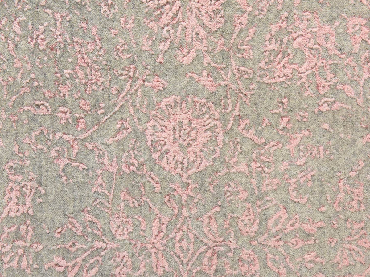 Transitional Transitional hand-knotted wool/silk rug in Pink, 9' x 12', SKU O078933 (view 5)