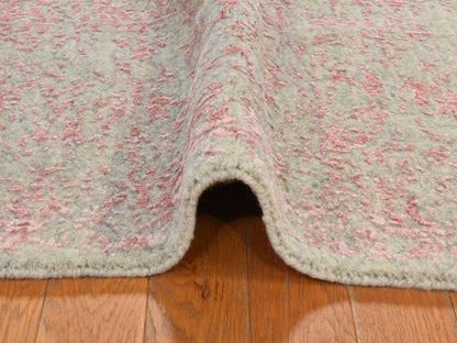 Transitional Transitional hand-knotted wool/silk rug in Pink, 9' x 12', SKU O078933 (view 9)