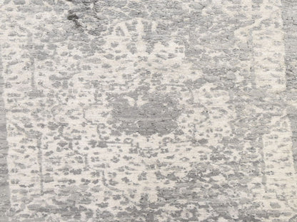 Persian Transitional hand-knotted wool/silk runner in Gray, 2'7" x 12', SKU O078934 (view 3)