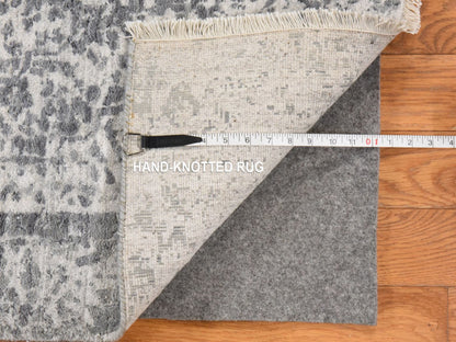 Persian Transitional hand-knotted wool/silk runner in Gray, 2'7" x 12', SKU O078934 (view 5)