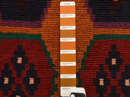 Baluch Tribal hand-knotted wool rug in Orange, 6' x 7'10", SKU O078938 (view 4)