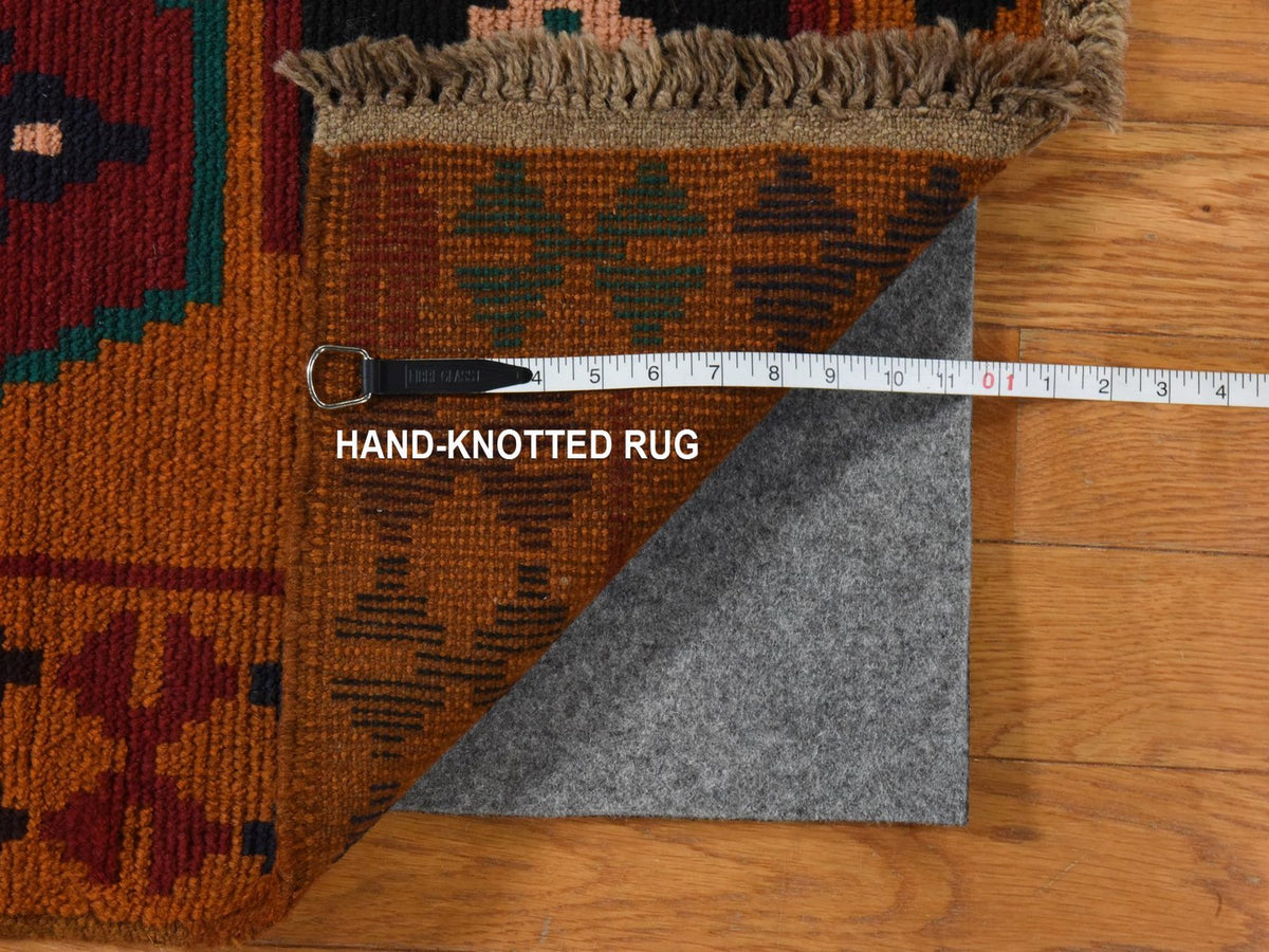 Baluch Tribal hand-knotted wool rug in Orange, 6' x 7'10", SKU O078938 (view 5)