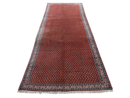Persian Vintage hand-knotted wool runner in Red, 4'6" x 10'9", SKU O078939