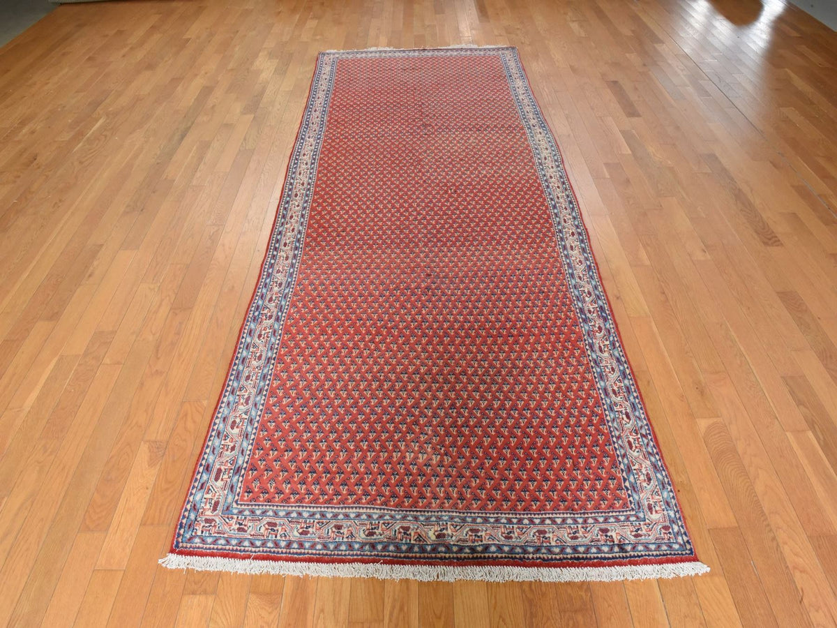 Persian Vintage hand-knotted wool runner in Red, 4'6" x 10'9", SKU O078939 (view 2)
