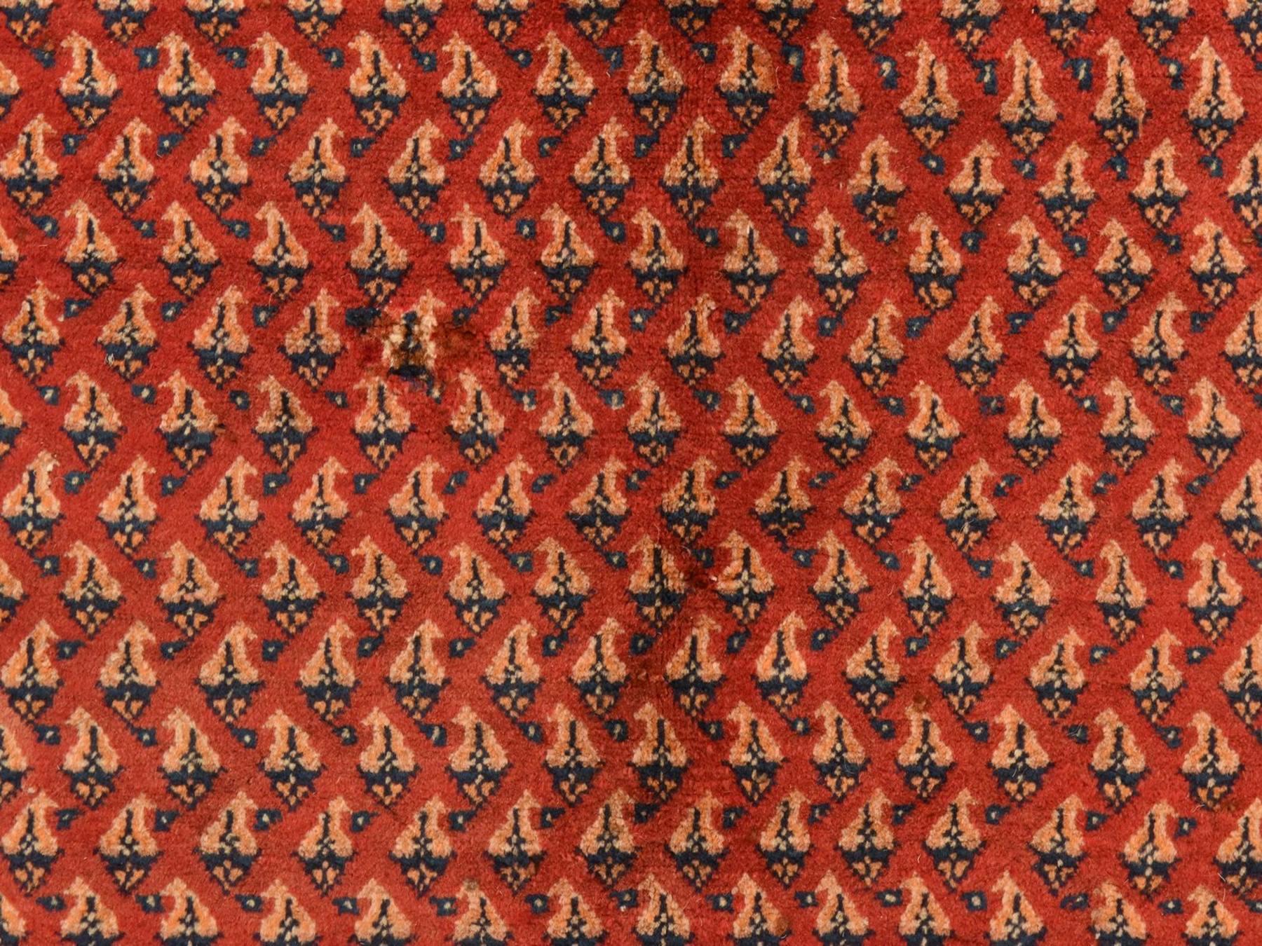 Persian Vintage hand-knotted wool runner in Red, 4'6" x 10'9", SKU O078939 (view 3)