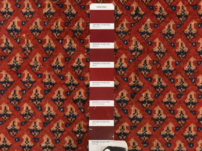Persian Vintage hand-knotted wool runner in Red, 4'6" x 10'9", SKU O078939 (view 4)