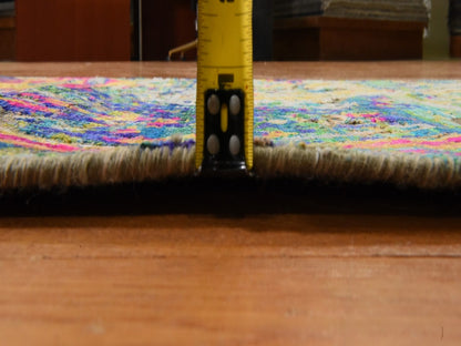 Transitional hand-knotted wool/silk runner in Multicolored, 3' x 10', SKU O078941 (view 6)