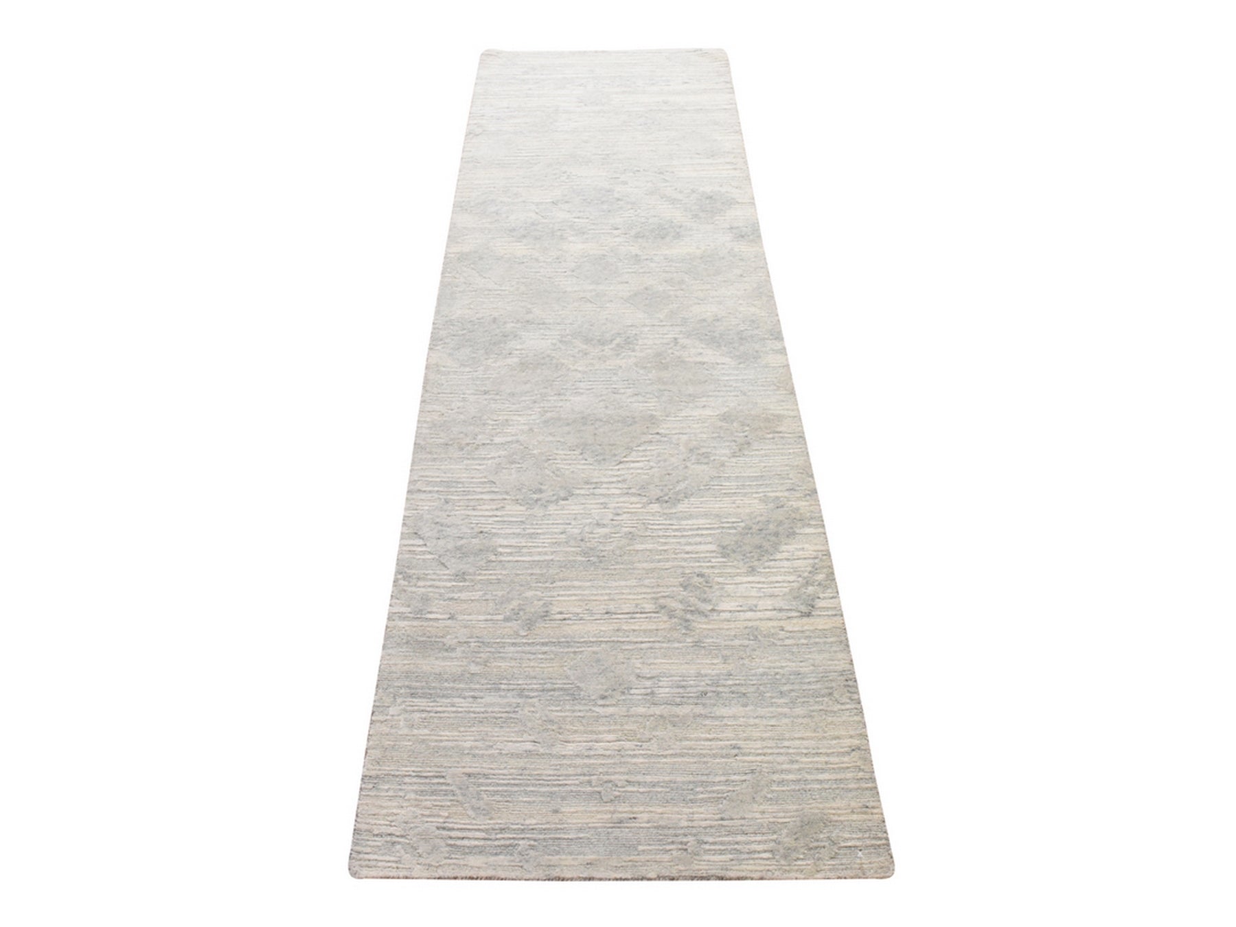 Modern / Contemporary hand-knotted wool runner in Gray, 2'6" x 8', SKU O078943