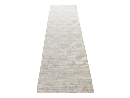 Modern / Contemporary hand-knotted wool runner in Gray, 2'6" x 8', SKU O078943
