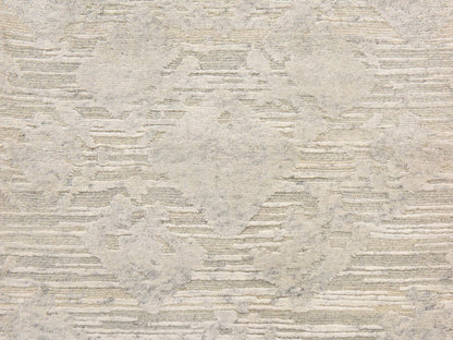 Modern / Contemporary hand-knotted wool runner in Gray, 2'6" x 8', SKU O078943 (view 3)