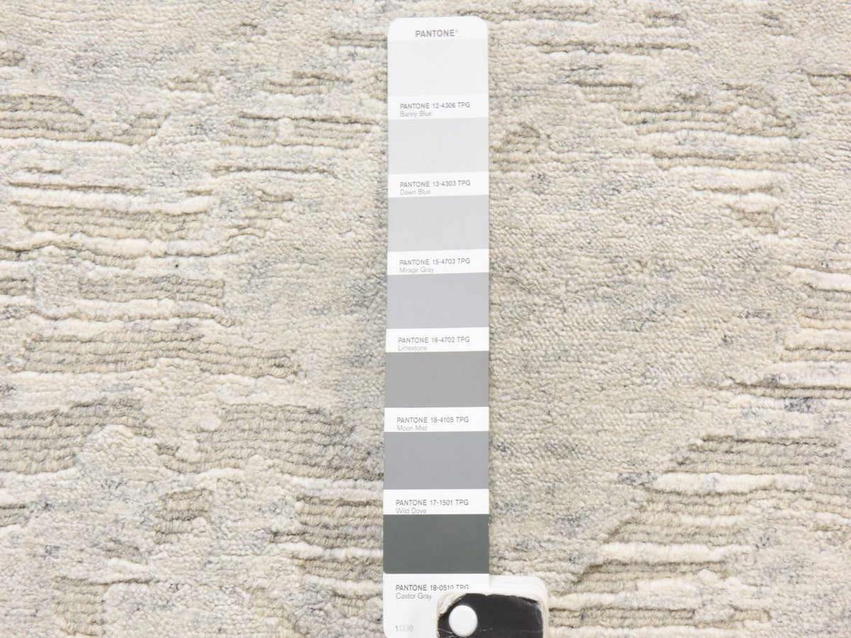 Modern / Contemporary hand-knotted wool runner in Gray, 2'6" x 8', SKU O078943 (view 4)
