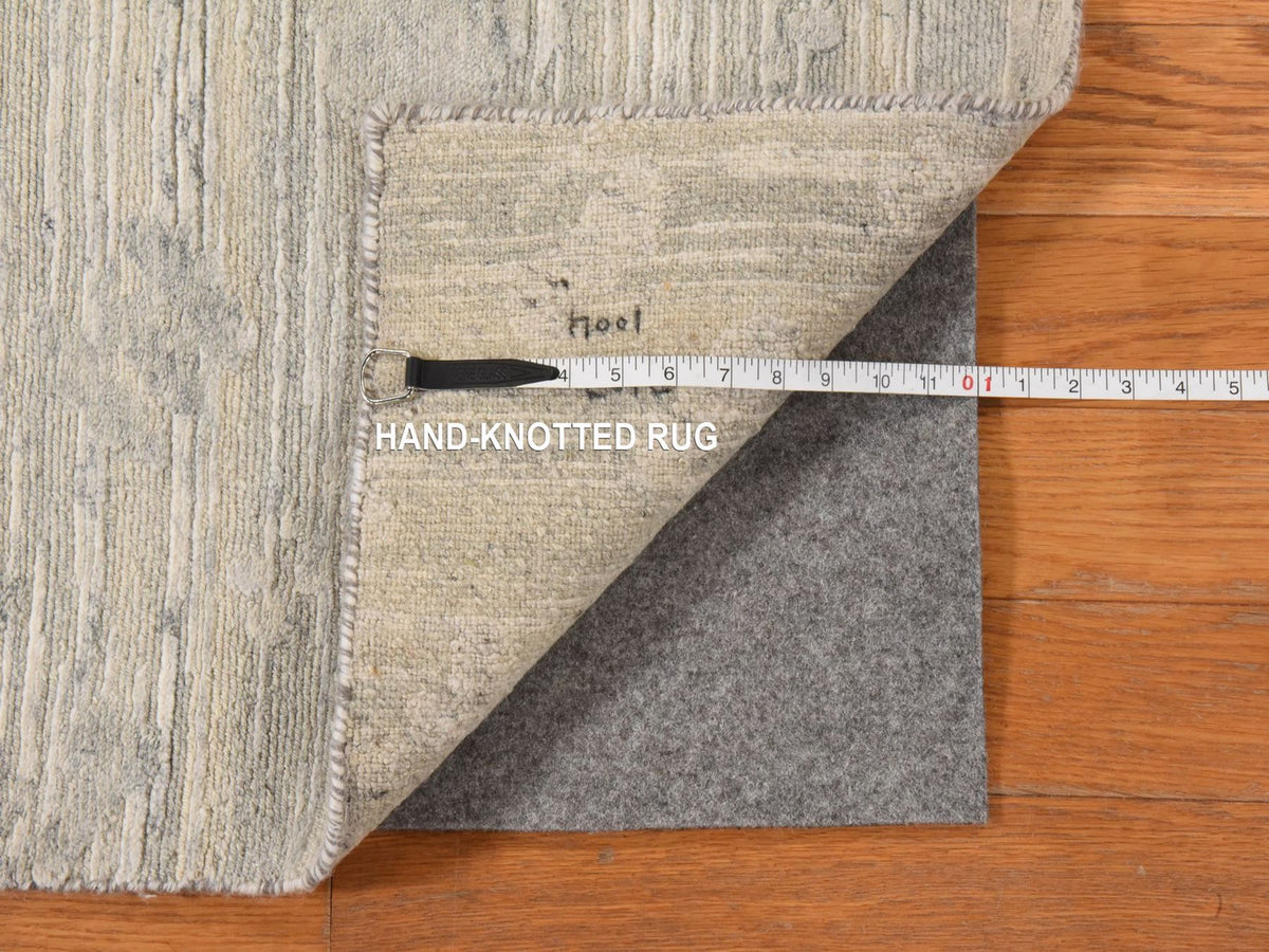 Modern / Contemporary hand-knotted wool runner in Gray, 2'6" x 8', SKU O078943 (view 5)