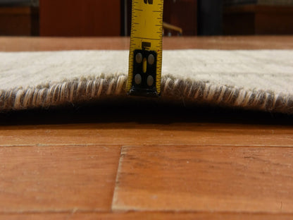 Modern / Contemporary hand-knotted wool runner in Ivory, 2'6" x 8', SKU O078944 (view 6)