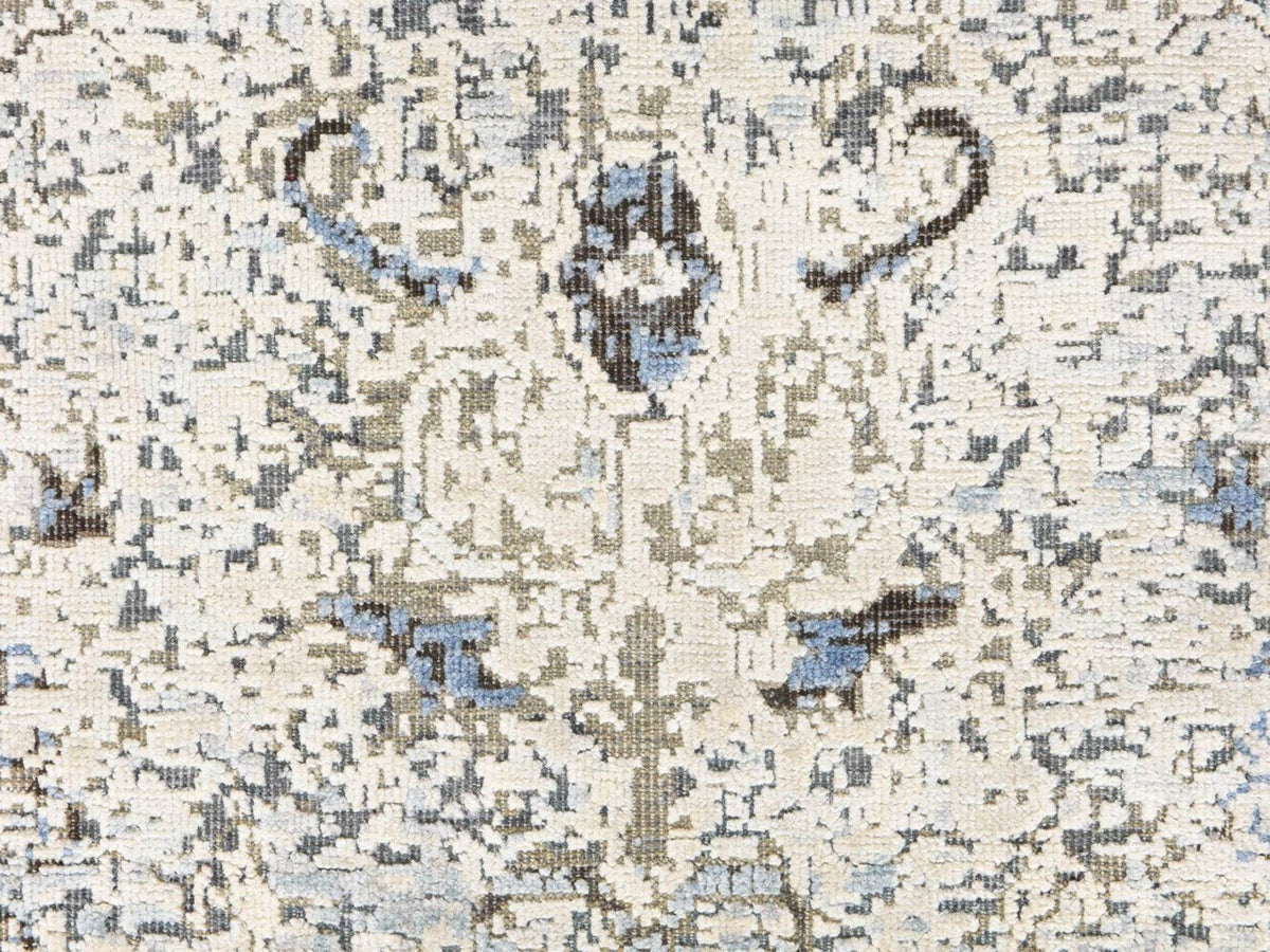 Oushak Transitional hand-knotted wool/silk rug in Ivory, 3' x 5', SKU O078946 (view 3)