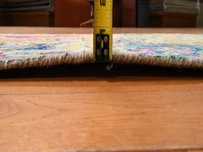 Transitional hand-knotted wool/silk runner in Multicolored, 2'10" x 8'2", SKU O078948 (view 6)