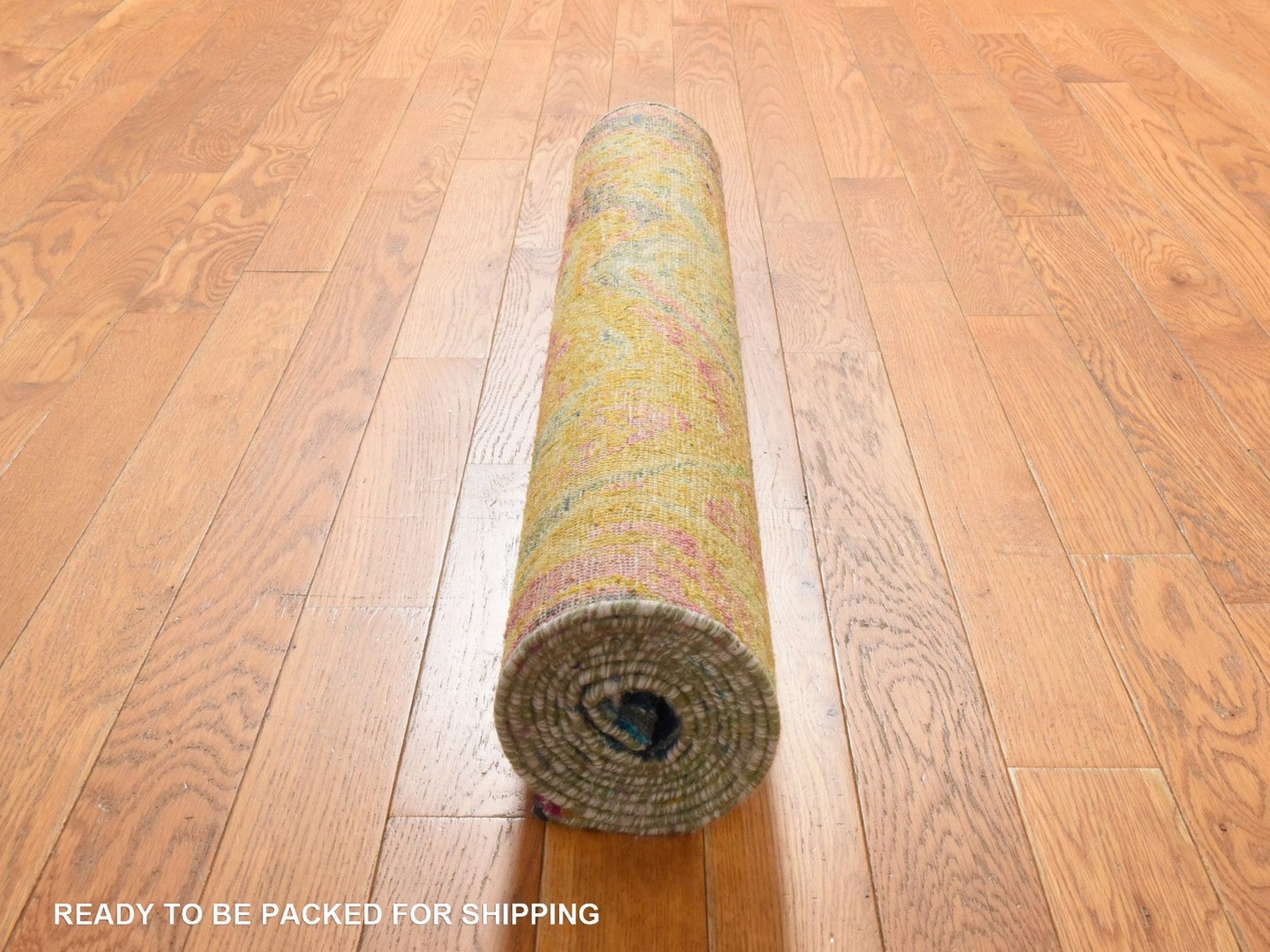 Transitional hand-knotted wool/silk runner in Multicolored, 2'10" x 8'2", SKU O078948 (view 7)