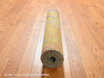 Transitional hand-knotted wool/silk runner in Multicolored, 2'10" x 8'2", SKU O078948 (view 7)