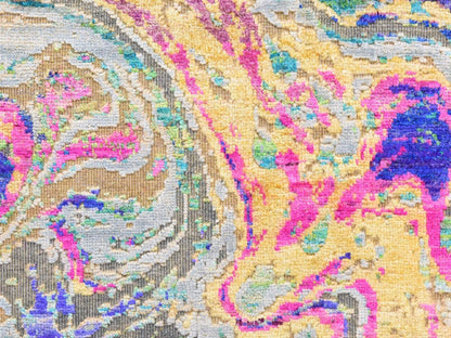 Transitional hand-knotted wool/silk rug in Multicolored, 3' x 5', SKU O078949 (view 3)