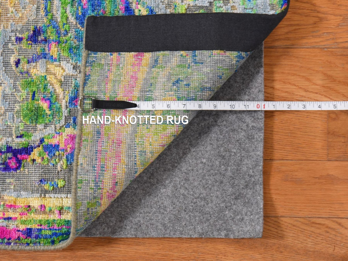 Transitional hand-knotted wool/silk rug in Multicolored, 3' x 5', SKU O078949 (view 5)